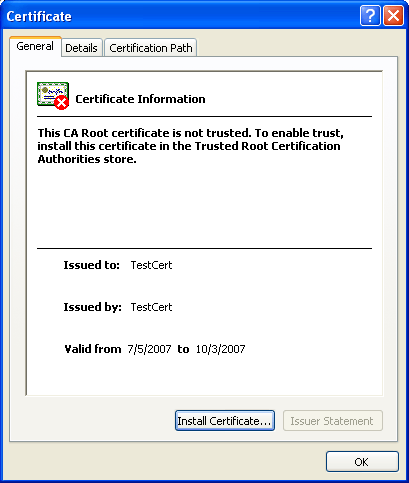 View the certificate
