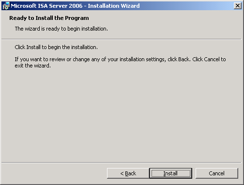 Install ISA Server 2006