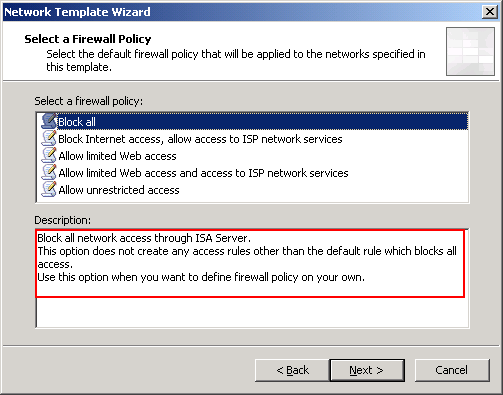 Select a Firewall Policy