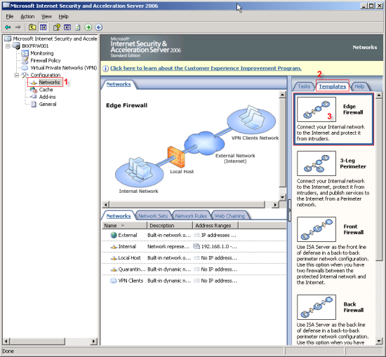 Click on Network Template