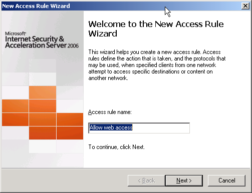New Access Rule Wizard