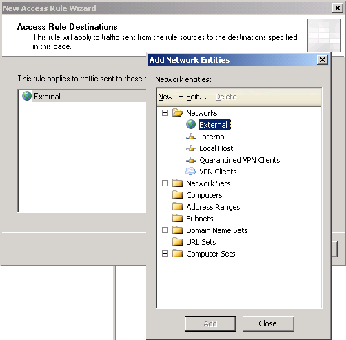 Access Rule Destinations