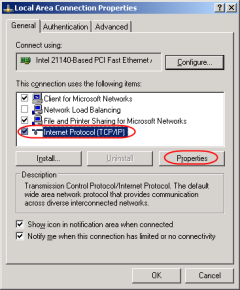 Select TCP/IP Properties