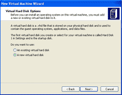 Create a new virtual hard disk