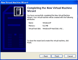 Finishing Create a Virtual Machine