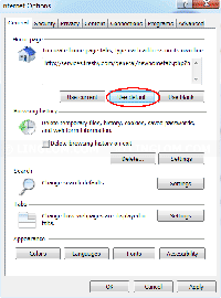 IE - Tools - Internet Options