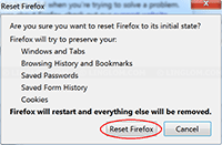Confirm Reset Firefox Settings