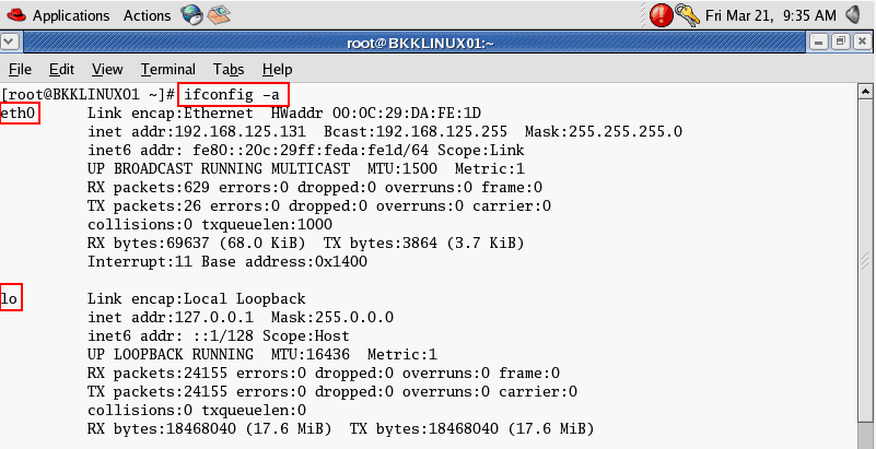 how to configure ip address in redhat linux 6 command line