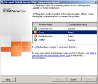 BizTalk Configuration Failed