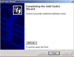 Complete adding nodes wizard