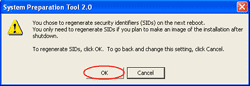 Warning regenerate SIDs