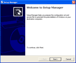 Welcome to Setup Manager