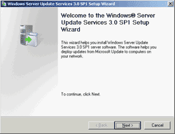 WSUS Setup wizard