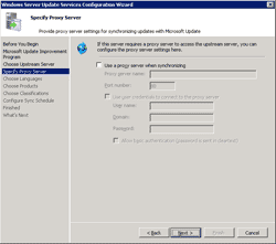 Configure proxy server