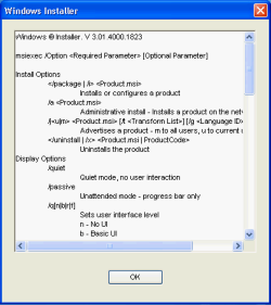 msiexec command line options