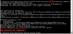 The uninstall has completed