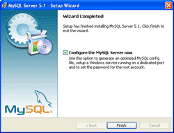 Finishes MySQL Server Installation