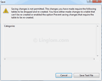 Saving changes is not permitted
