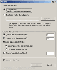 Log MSDE Database Options