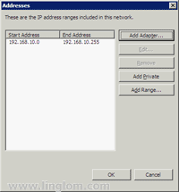 Internal Network IP Address range