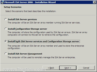 Select Scenario for ISA Server 2006 Installation