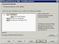 Select Component for ISA Server 2006 Installation