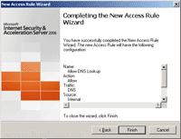 Finishing Create an Access Rule