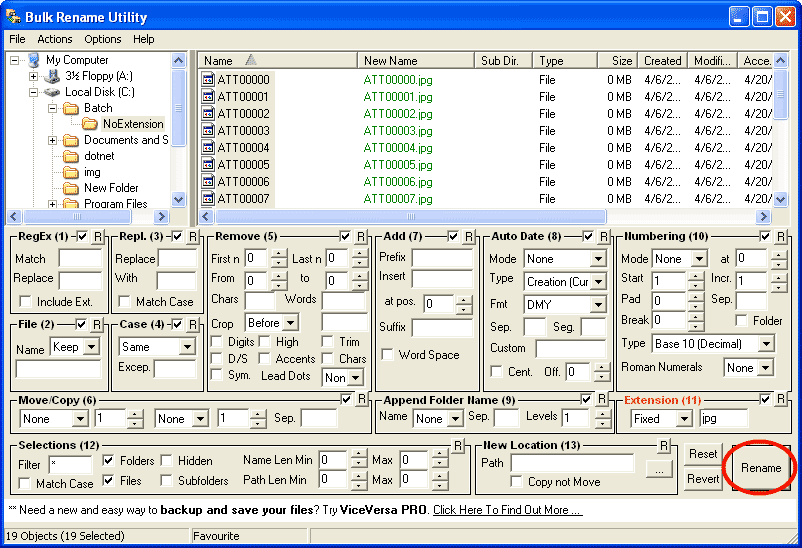 windows batch file rename all files in directory