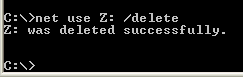 Delete Network Drive from command-line
