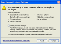 Reset IE Settings