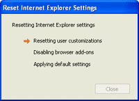 Resetting IE Settings