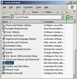 Control Panel - System