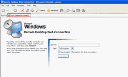 Open Remote Desktop Web Connection