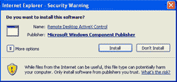 Install Remote Desktop ActiveX Control