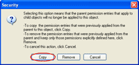 Copy the existing Permissions