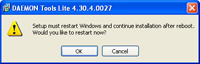 Setup must Restart Windows