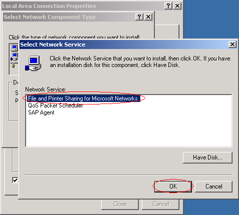 select File and Printer Sharing for Microsoft Networks