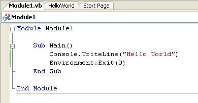 Visual Basic - Hello World