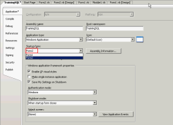 Change startup form