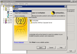 Configure Symantec Antivirus options