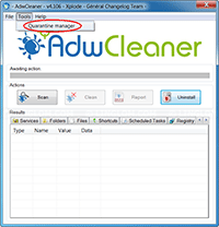 AdwCleaner - Quarantine Manager