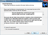 Malwarebytes Anti-Malware Installation - License Agreement