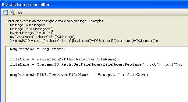 Write custom code on Message Assignment