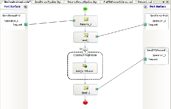 Connect line between ports