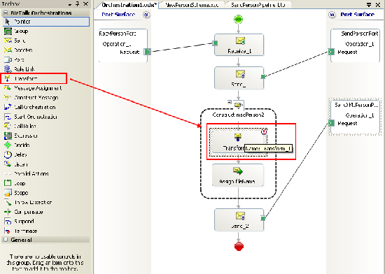 Add Transform to the orchestration