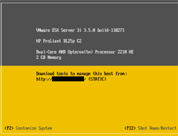 VMWare ESXi Server 3.5 Screen