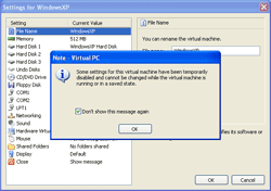 Virtual Machine Settings