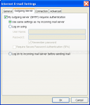 Internet E-Mail Settings - Outgoing Server