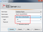 Connecting to SQL Server using SQL Server Authentication mode