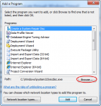 Add A Program - Click Browse